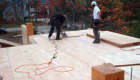 Finishing up the subfloor of the second story.