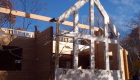 The gable end is in position.