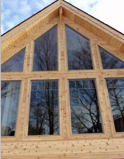 Beautiful reflection in the windows on the gable end.