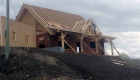 Main house roof being framed.