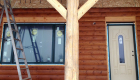 Installation of windows and doors.