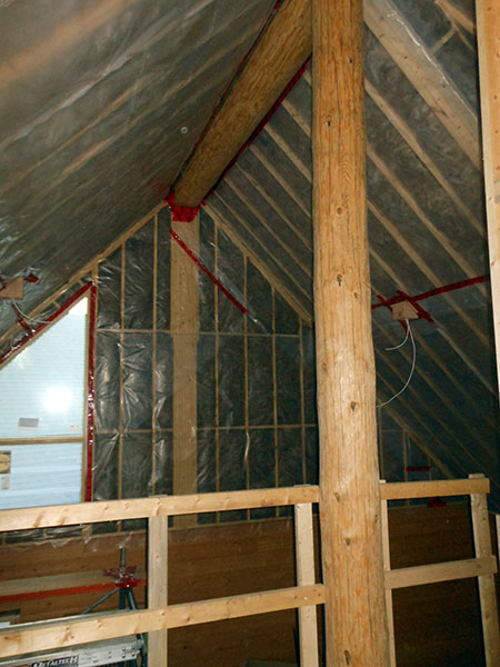 Internal framing and insulation completed.