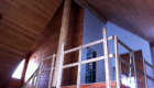 Finishing the interior with tongue and groove and sheetrock.
