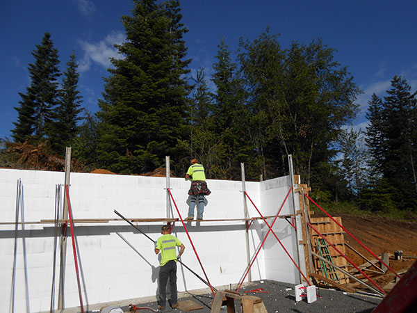 ICF walls being laid.