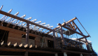 Framing of the log porch.