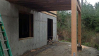Rear deck being built.