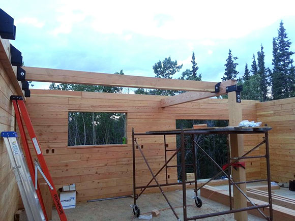 Building timber second floor post and beam system.
